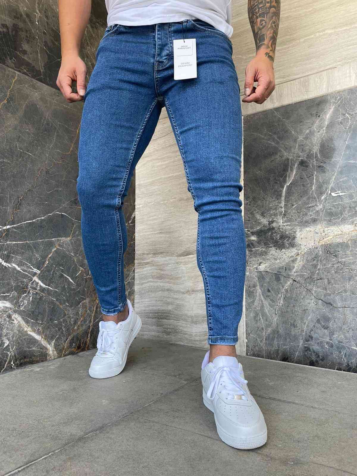 Plain Denim Mid Blue Jeans