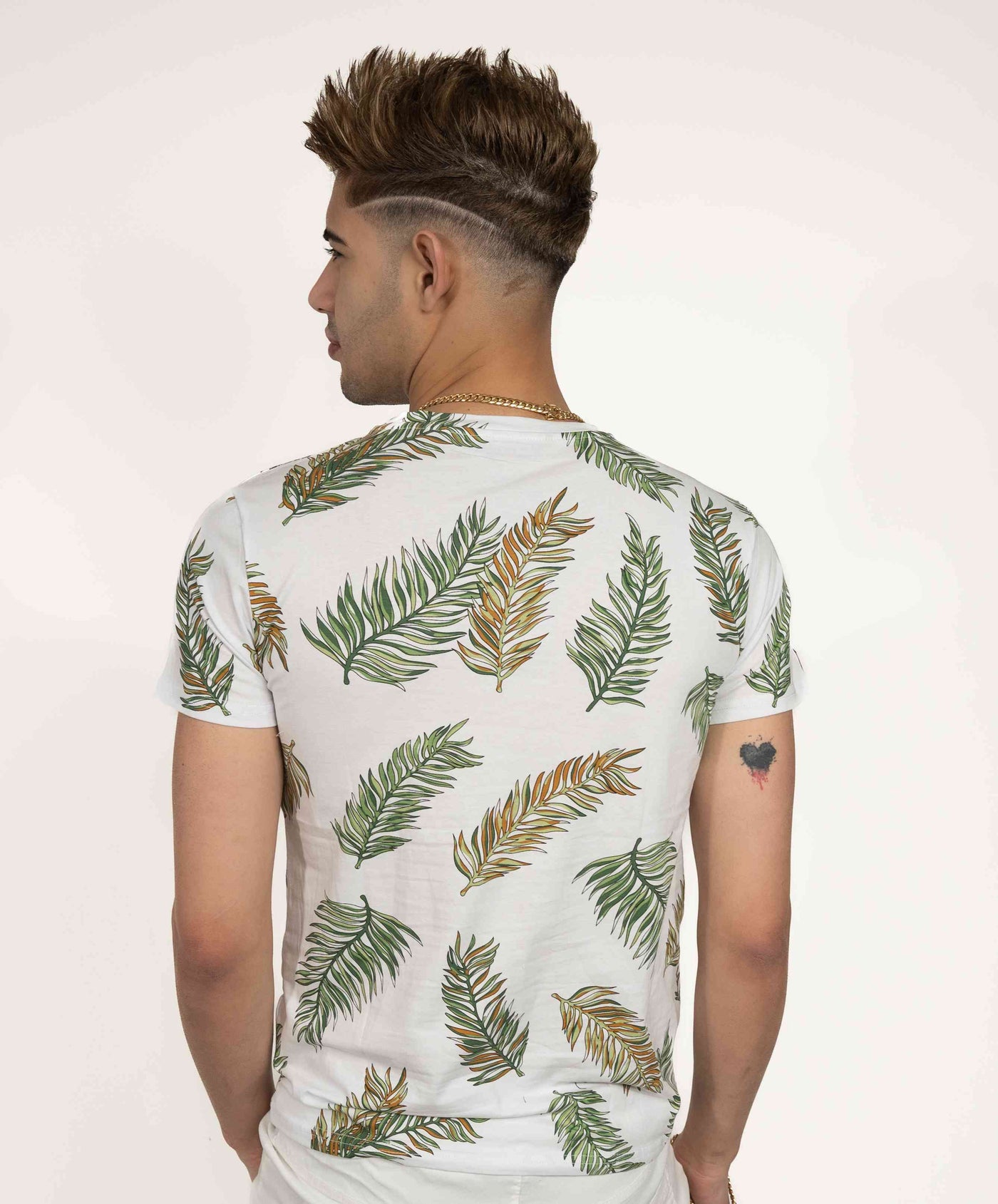 Tropical Green Leave on My White Tshirt